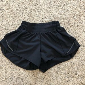 Black Lulu Lemon Hotty Hot shorts